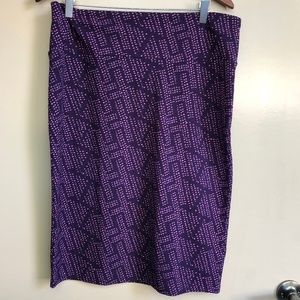 PURPLE GEOMETRIC LULAROE CASSIE PENCIL SKIRT
